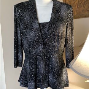 Alex Evenings NWT black sparkle tank and jacket